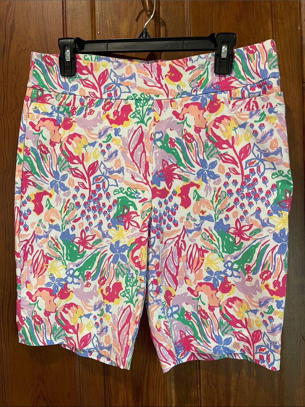 Kim Rogers Multicolor Floral Bermuda Shorts - Pink Predominant